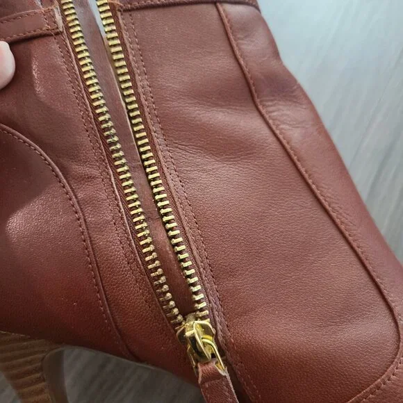 Nine West red leather booties 9.5M - Picture 5 of 9